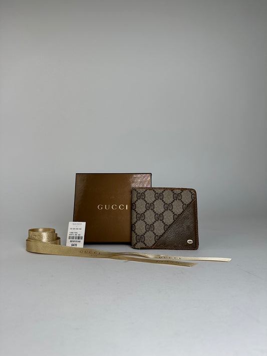 Vintage Gucci GG Canvas Leather Wallet Accessory Brown