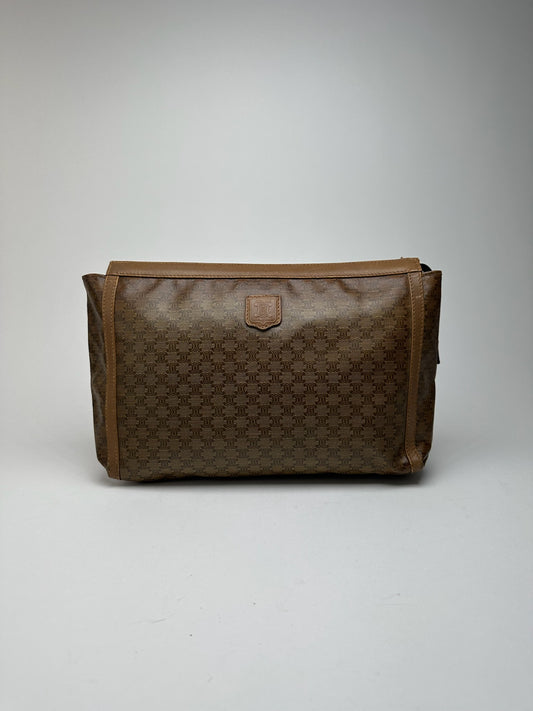 Vintage Celine Triomphe Leather Clutch brown