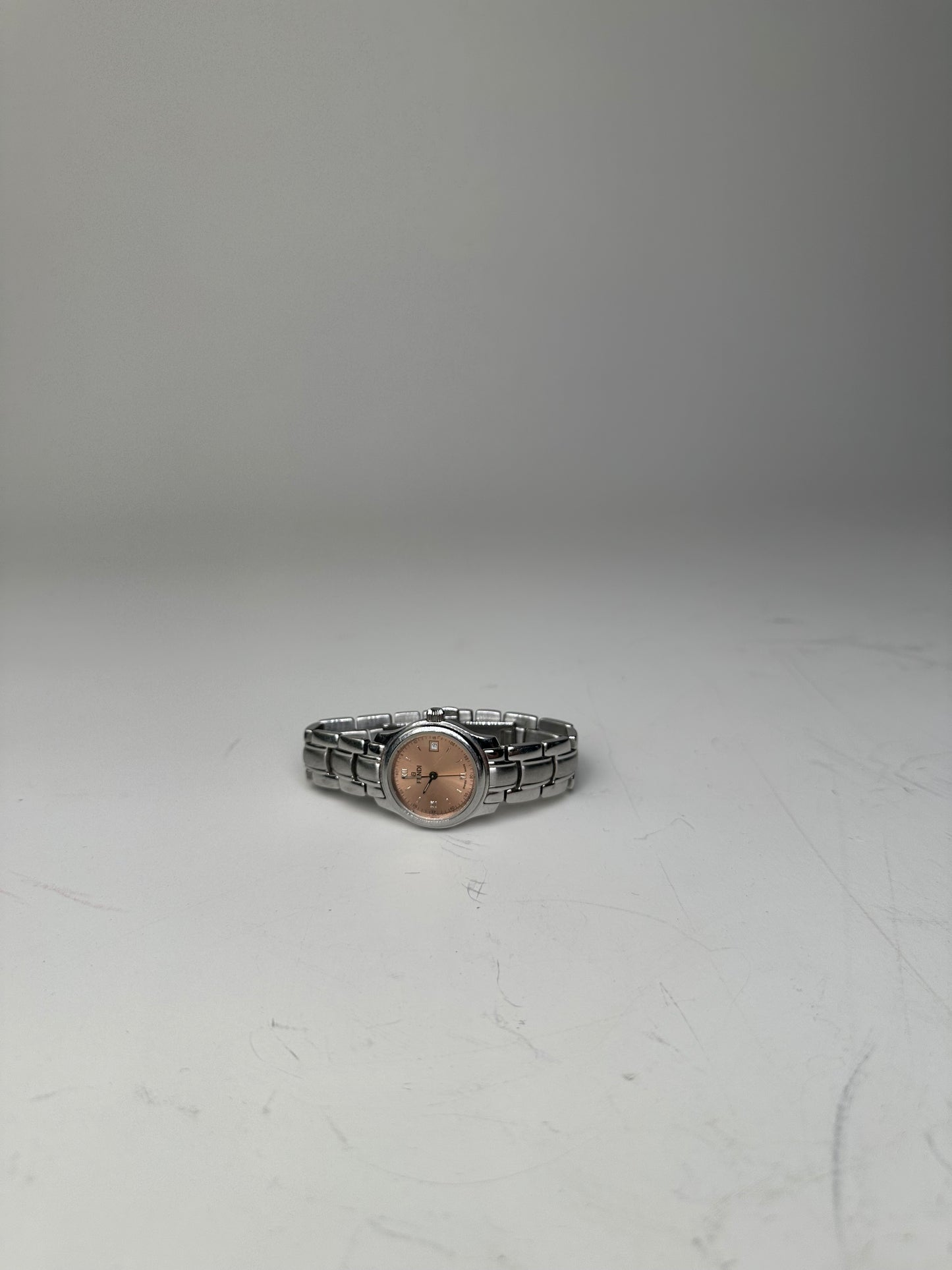 Vintage Fendi Stainless Steel Bracelet Watch Gold Dial