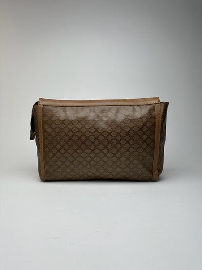Vintage Celine Triomphe Leather Clutch brown