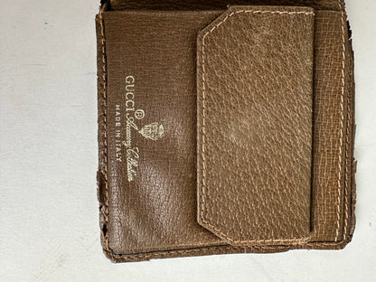 Vintage Gucci GG Canvas Leather Wallet Accessory Brown