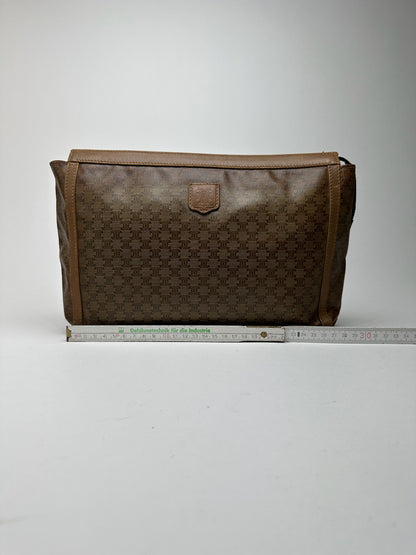 Vintage Celine Triomphe Leather Clutch brown