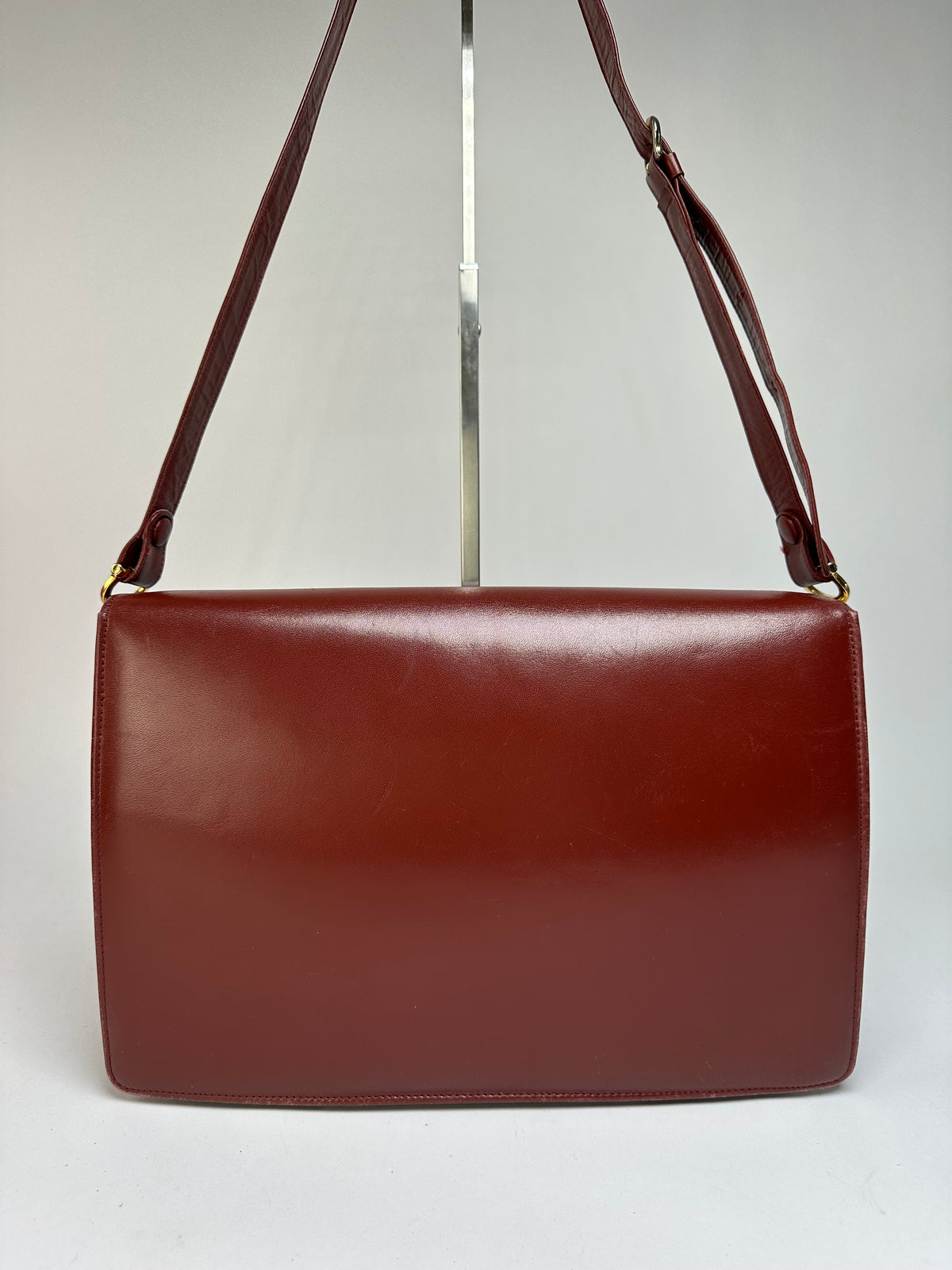 Vintage Cartier Must de Cartier Flap Crossbody Bag c. Late 1980s Burgundy