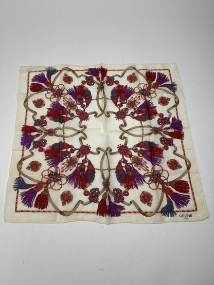 Vintage Celine scarf white red