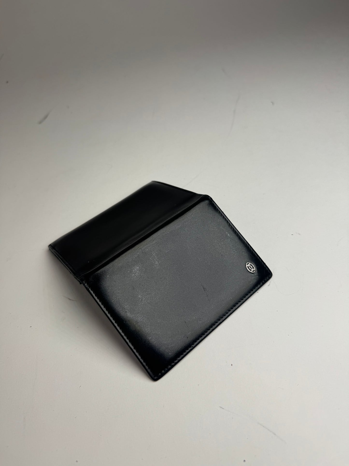 Vintage Cartier Patent Leather Card Holder Black