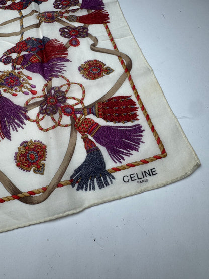 Vintage Celine scarf white red