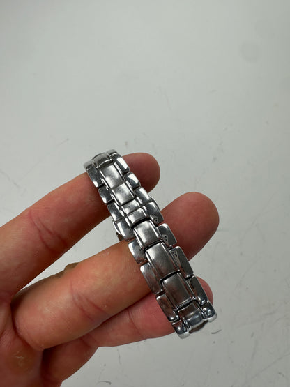 Vintage Fendi Stainless Steel Bracelet Watch Gold Dial