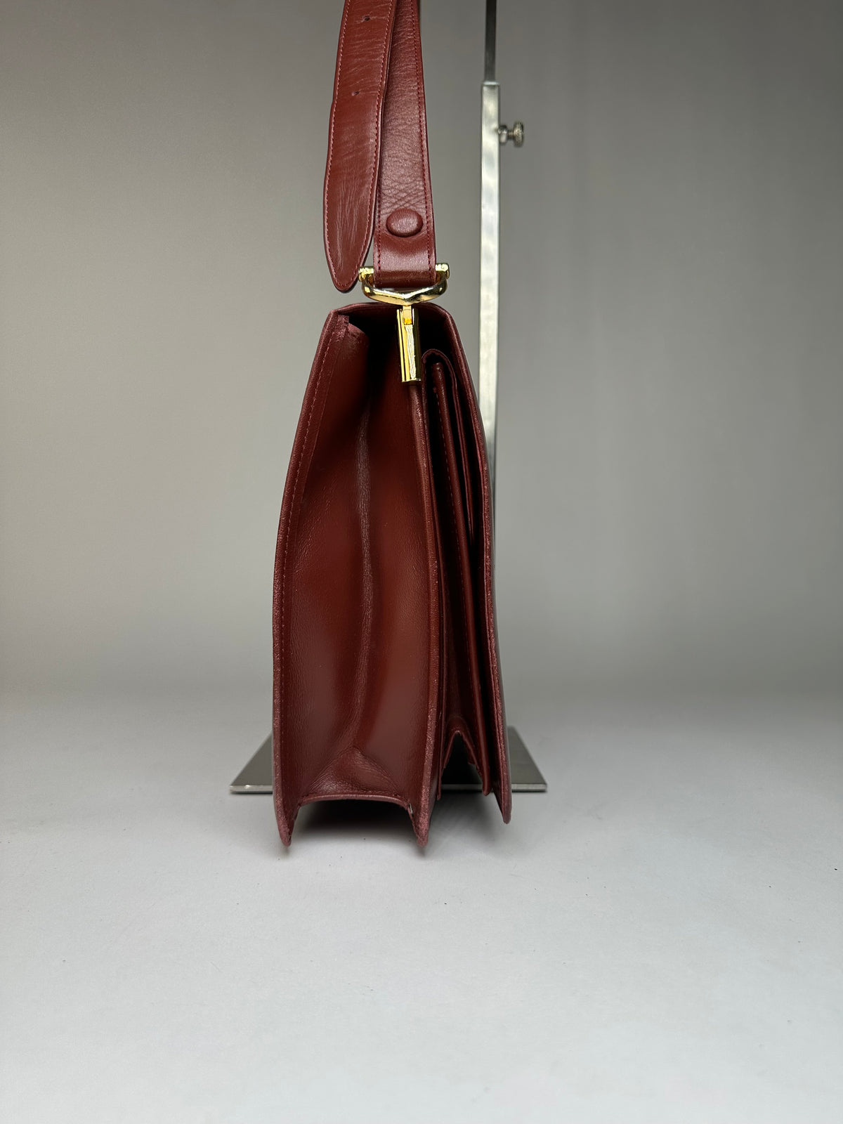 Vintage Cartier Must de Cartier Flap Crossbody Bag c. Late 1980s Burgundy