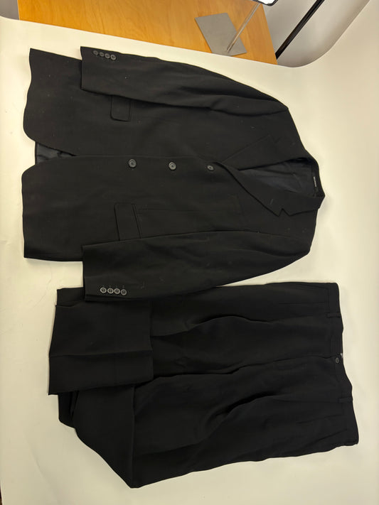 Vintage Versace Men's Wool Blend Suit Black XL