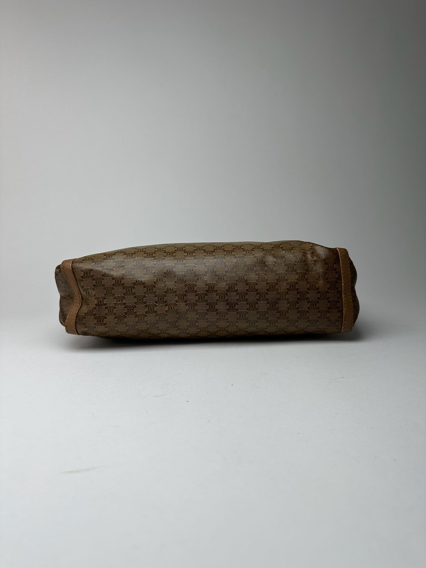 Vintage Celine Triomphe Leather Clutch brown