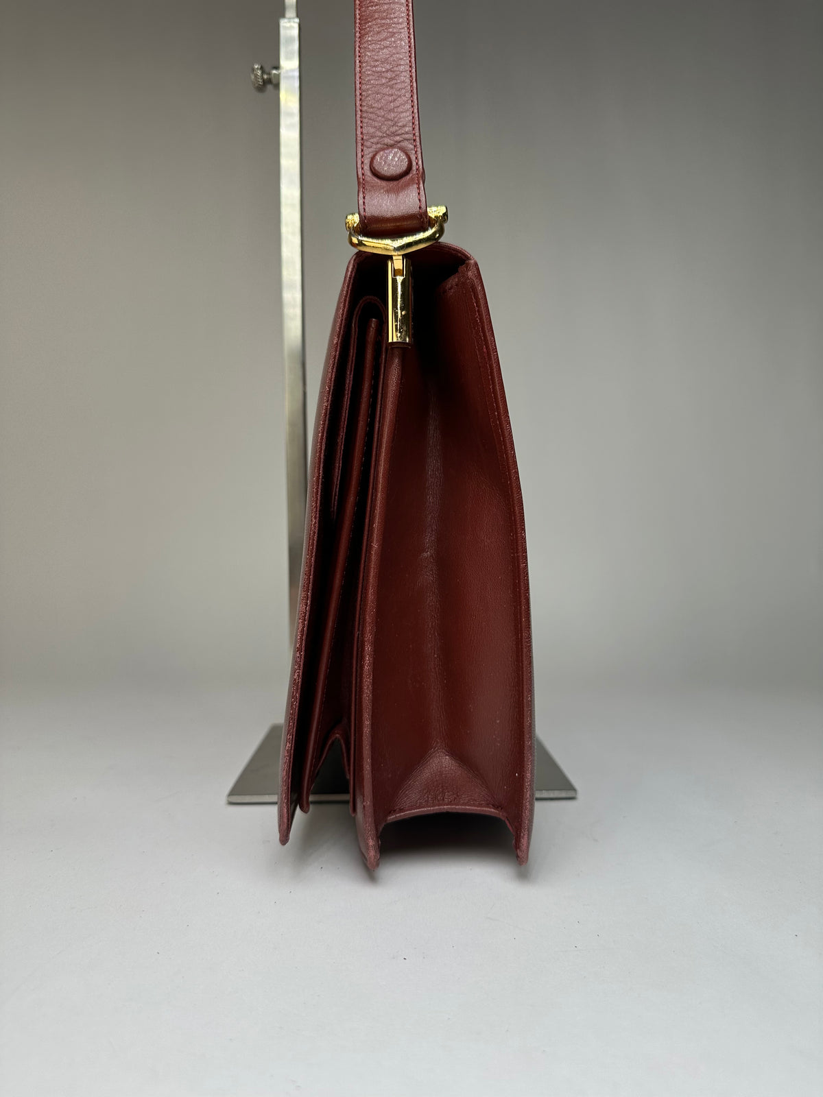 Vintage Cartier Must de Cartier Flap Crossbody Bag c. Late 1980s Burgundy