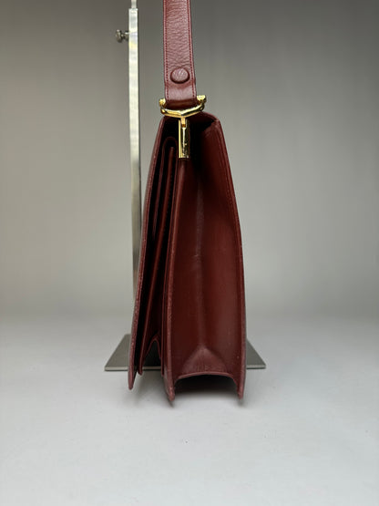 Vintage Cartier Must de Cartier Flap Crossbody Bag c. Late 1980s Burgundy