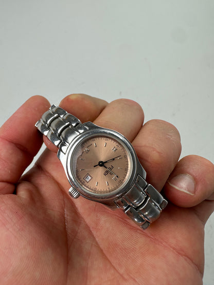 Vintage Fendi Stainless Steel Bracelet Watch Gold Dial