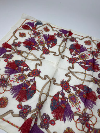 Vintage Celine scarf white red