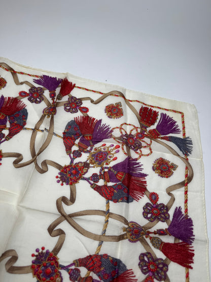 Vintage Celine scarf white red