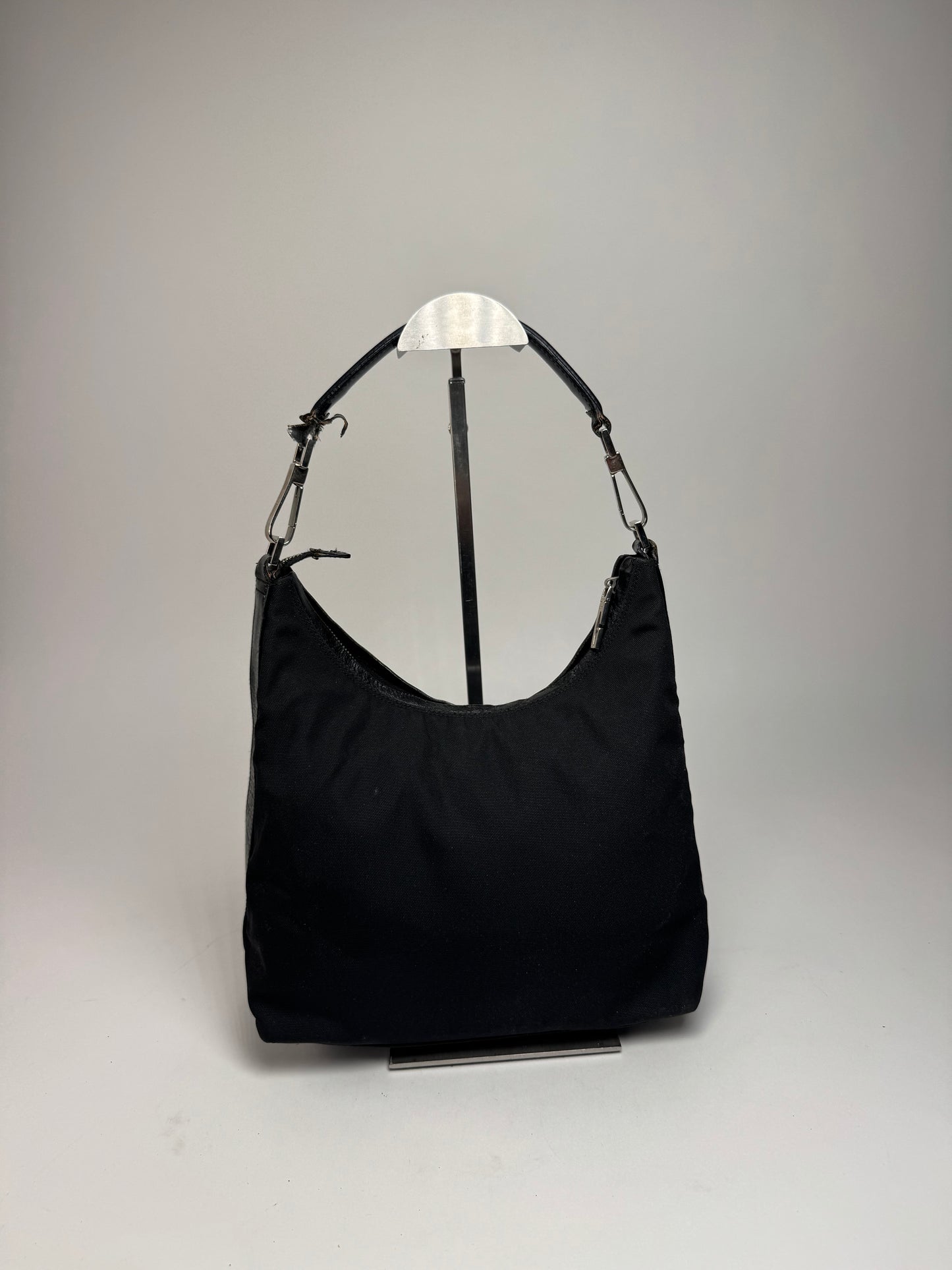 Vintage Gucci Canvas Leather Handbag Black