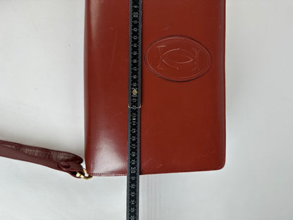Vintage Cartier Must de Cartier Flap Crossbody Bag c. Late 1980s Burgundy