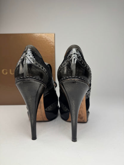 Vintage Gucci Heeled suede / patent Leather Boots EU37,5