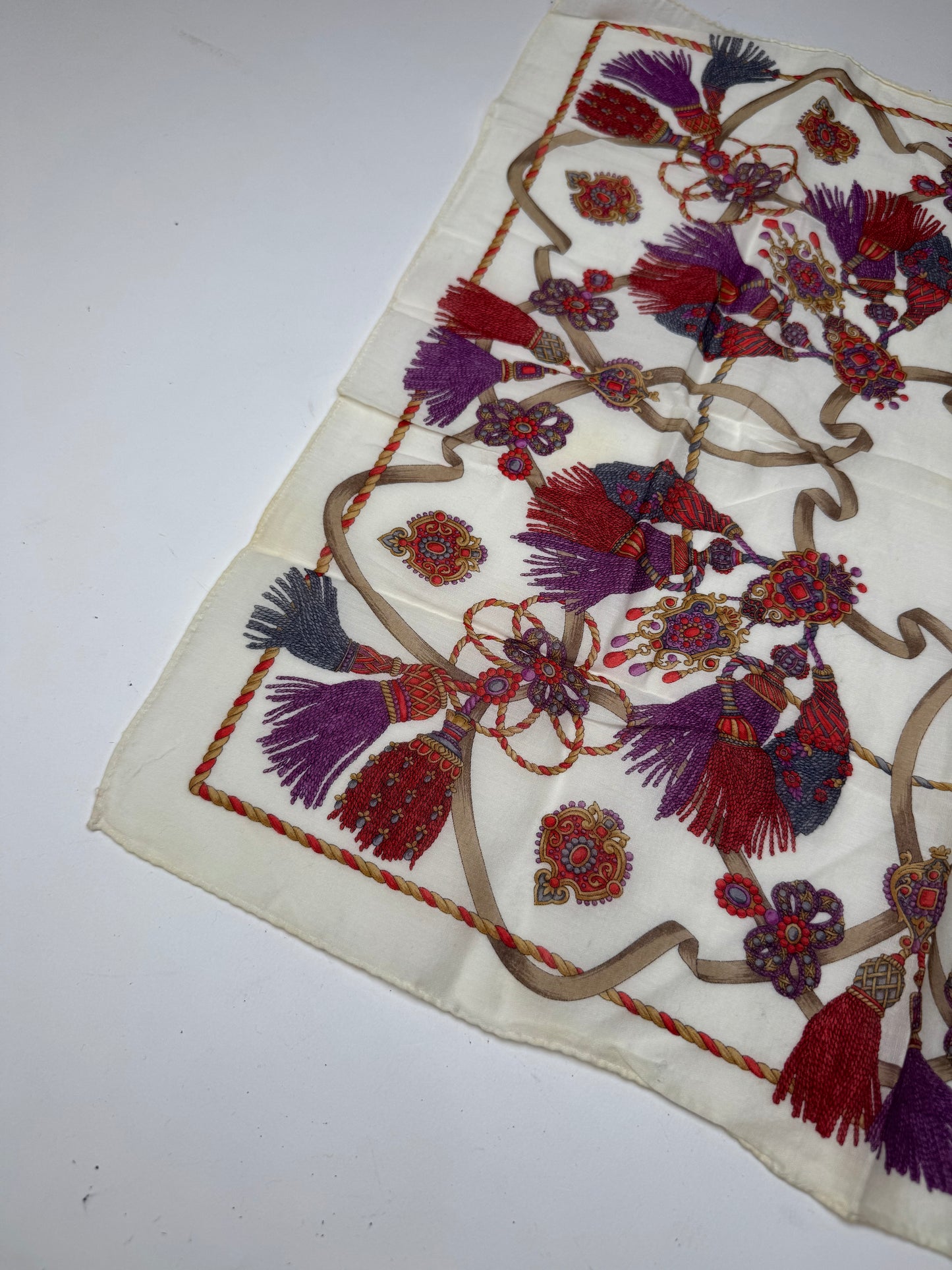 Vintage Celine scarf white red