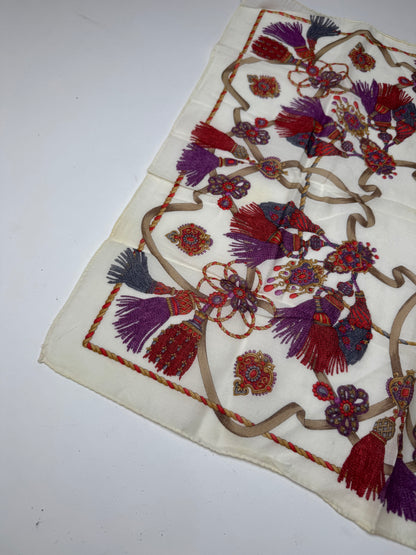 Vintage Celine scarf white red