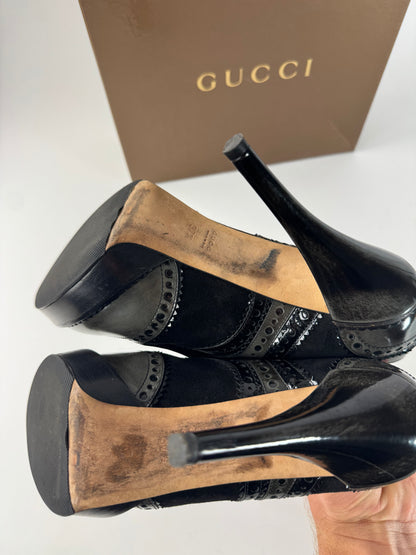 Vintage Gucci Heeled suede / patent Leather Boots EU37,5