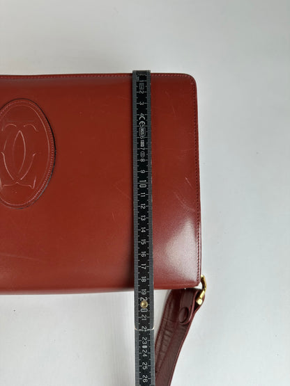 Vintage Cartier Must de Cartier Flap Crossbody Bag c. Late 1980s Burgundy