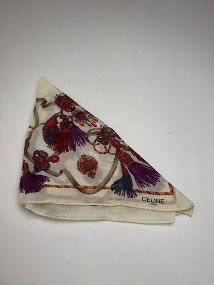 Vintage Celine scarf white red