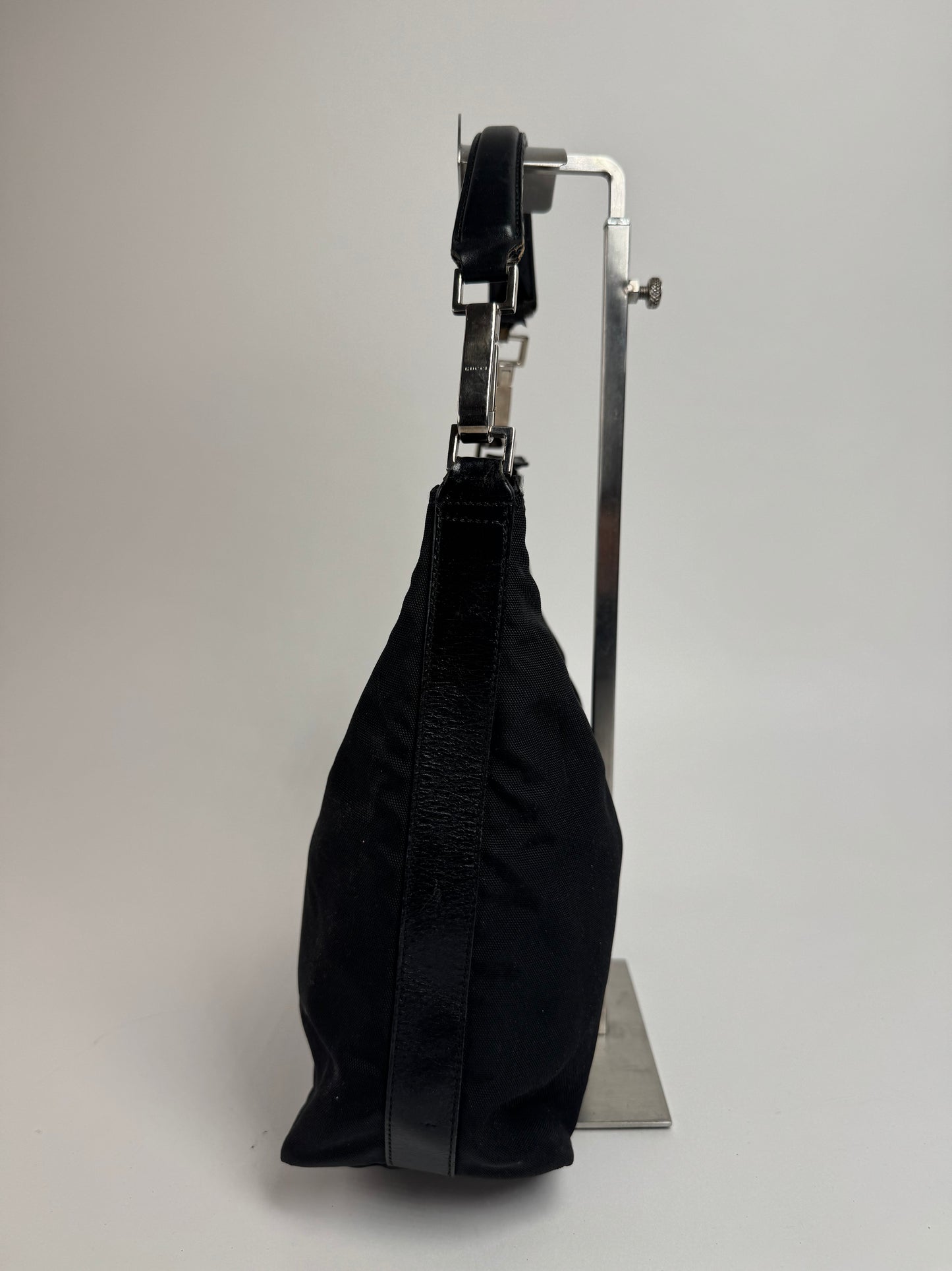 Vintage Gucci Canvas Leather Handbag Black