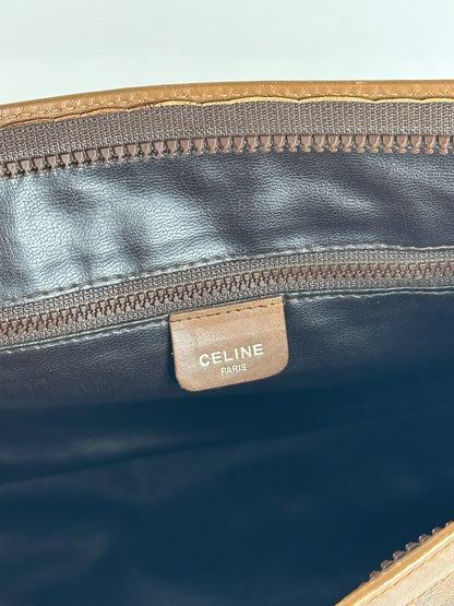 Vintage Celine Triomphe Leather Clutch brown