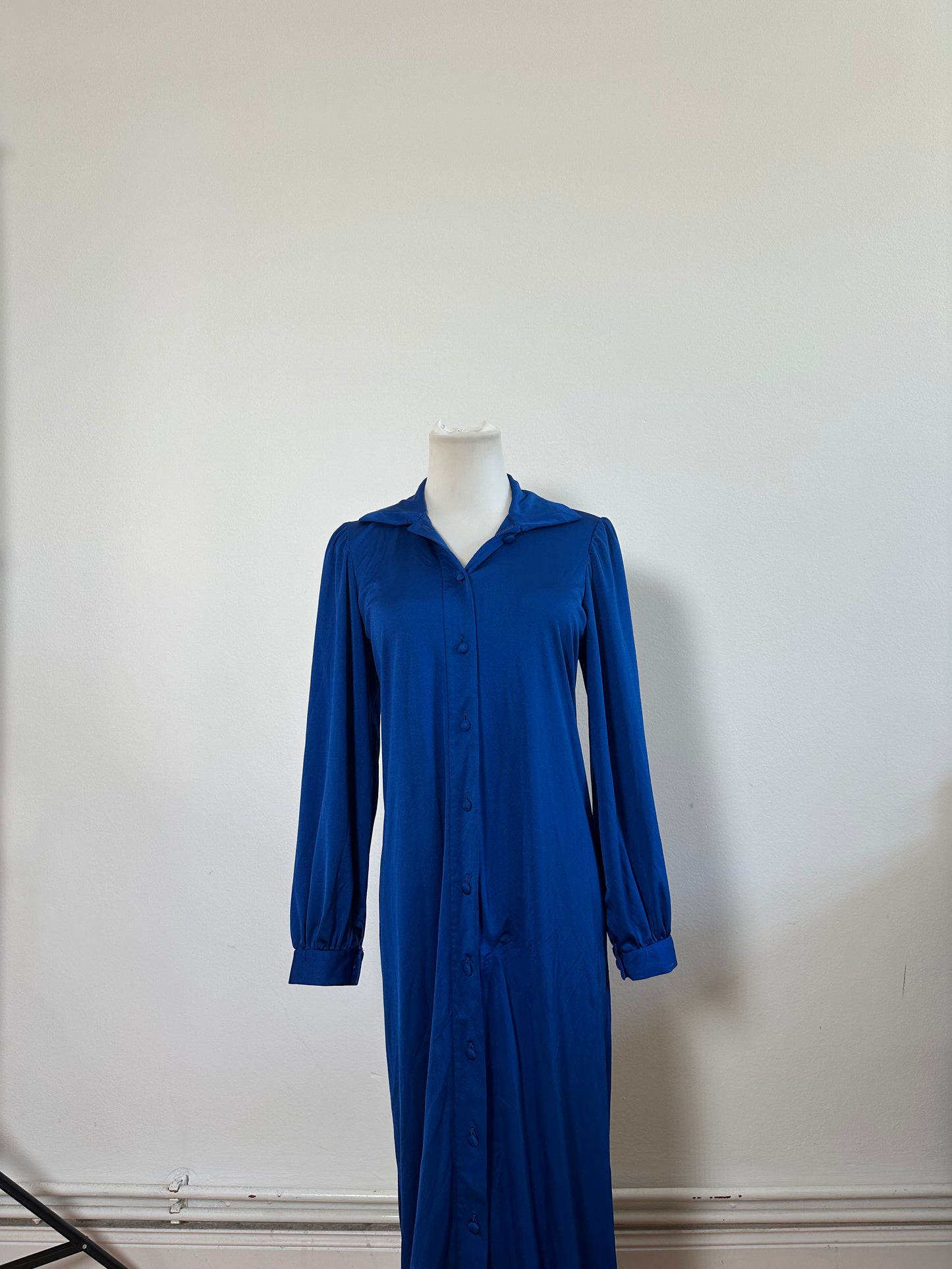 Vintage Yves Saint Laurent Bright Blue Dress c. 2000s XS
