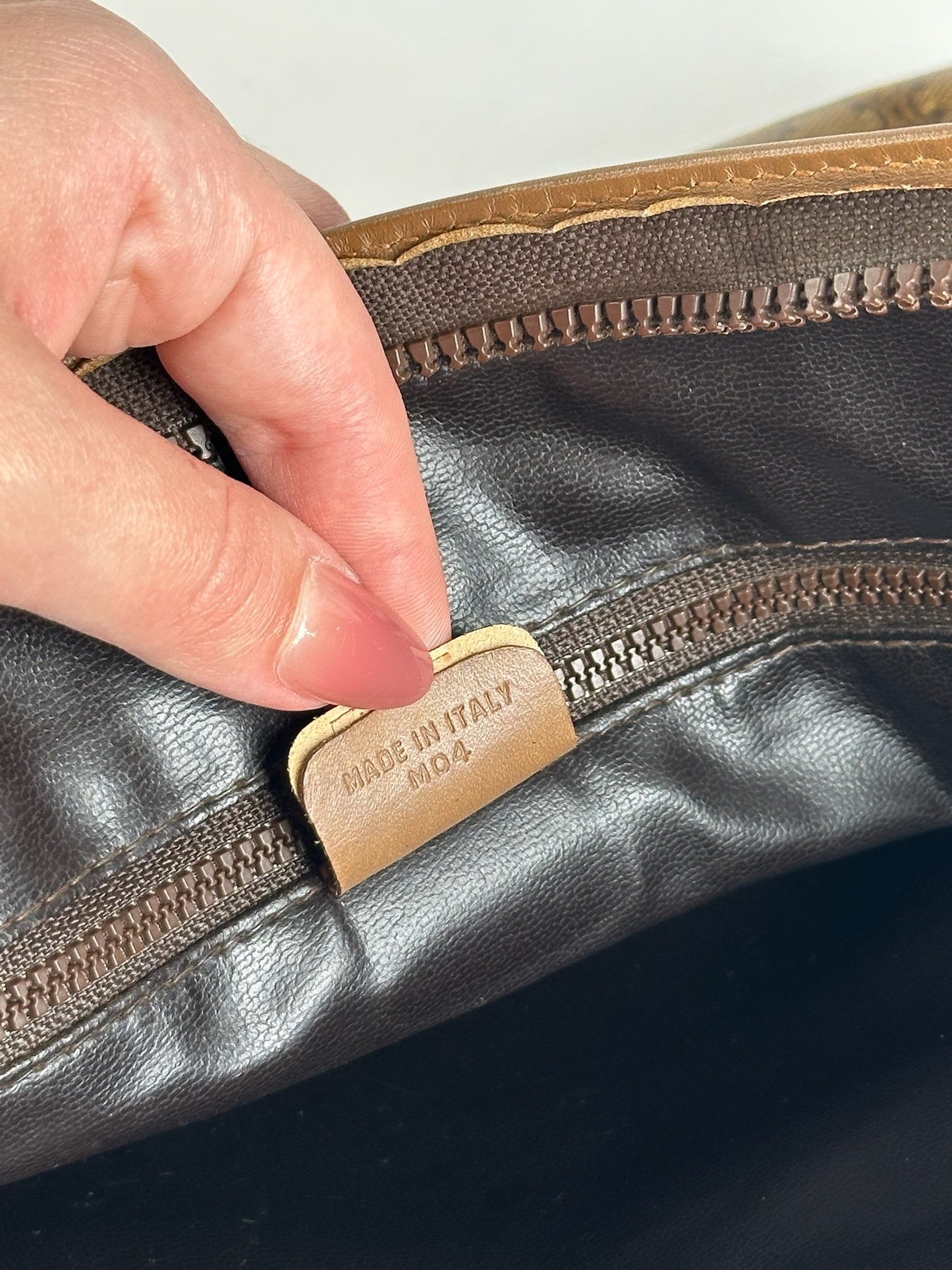 Vintage Celine Triomphe Leather Clutch brown