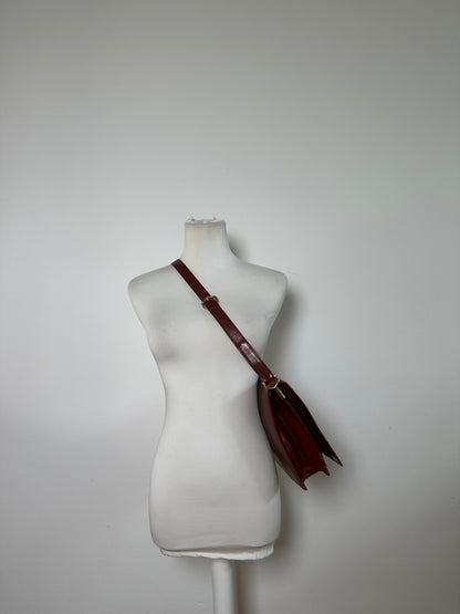 Vintage Cartier Must de Cartier Flap Crossbody Bag c. Late 1980s Burgundy