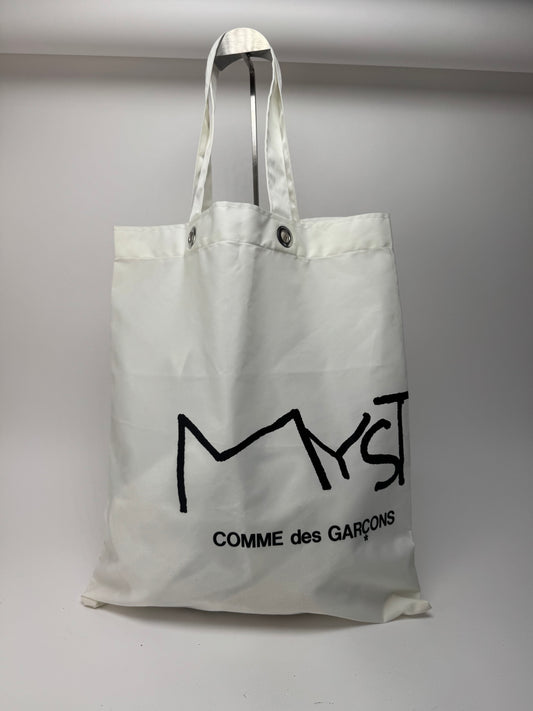 Sac cabas vintage Comme Des Garçons en polyester blanc noir
