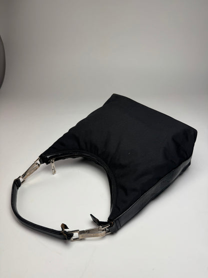 Vintage Gucci Canvas Leather Handbag Black
