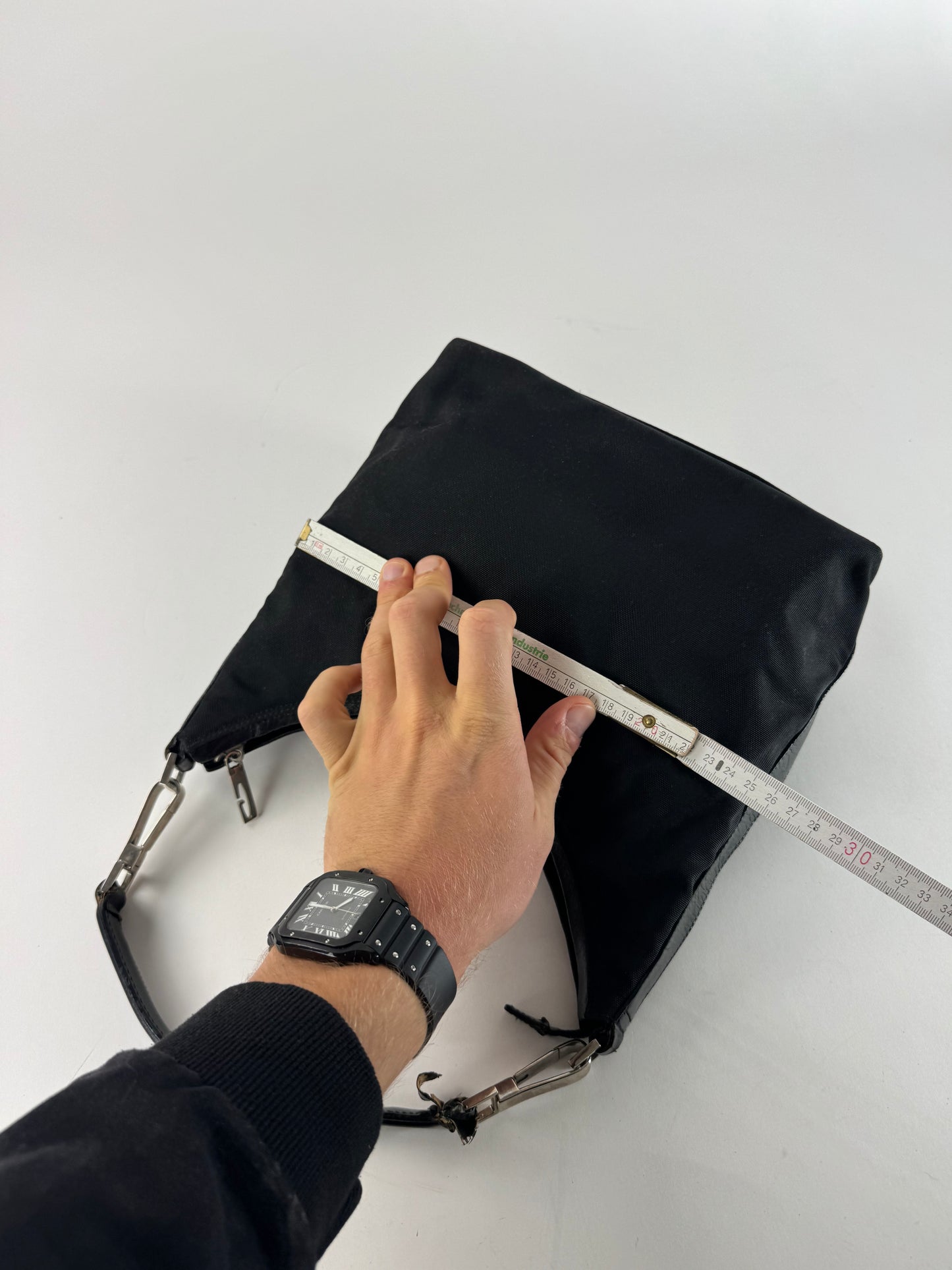 Vintage Gucci Canvas Leather Handbag Black
