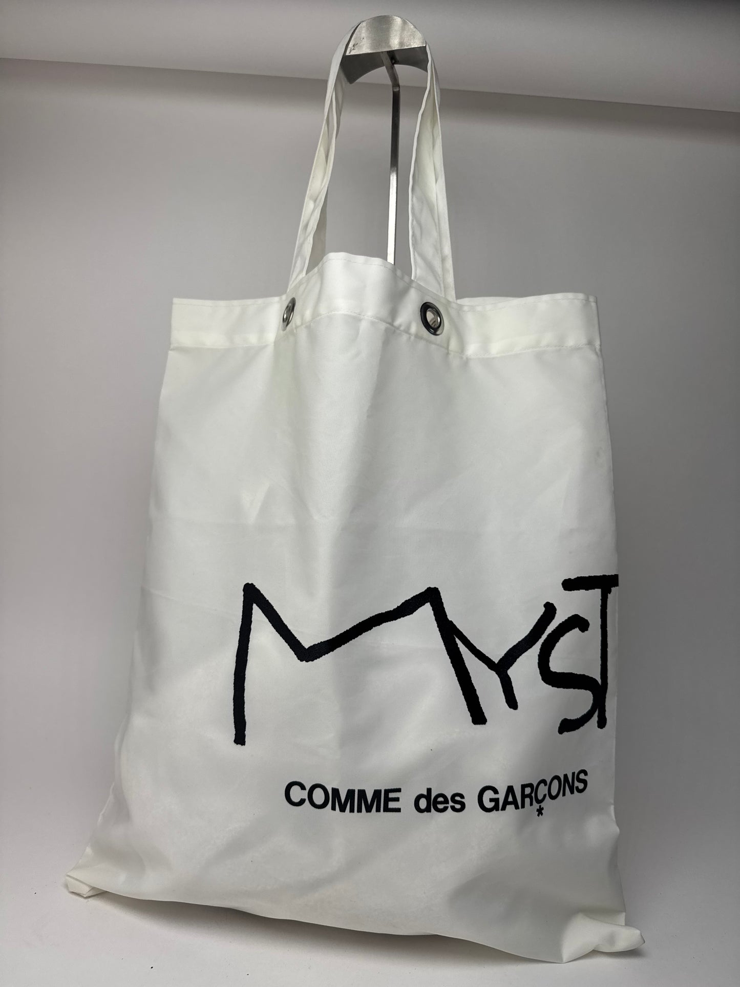 Sac cabas vintage Comme Des Garçons en polyester blanc noir