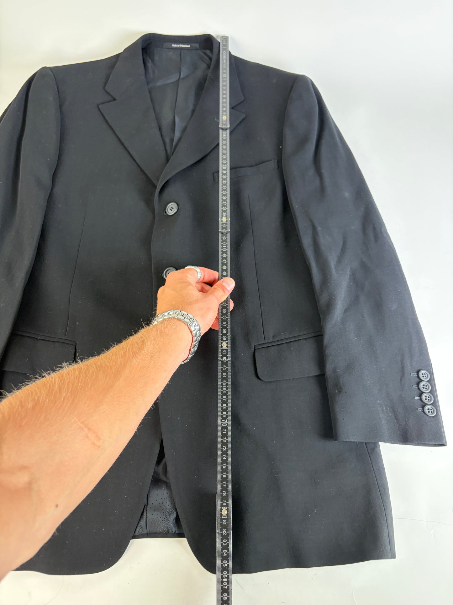 Vintage Versace Men's Wool Blend Suit Black XL