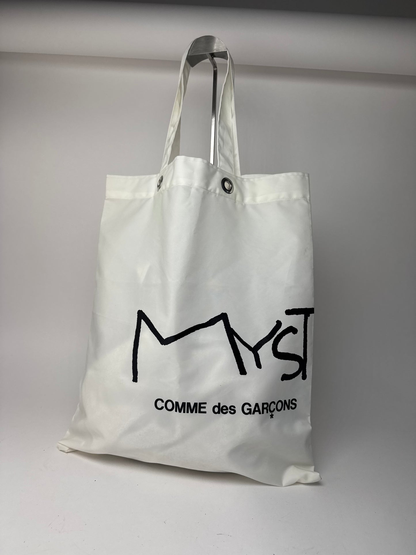 Sac cabas vintage Comme Des Garçons en polyester blanc noir