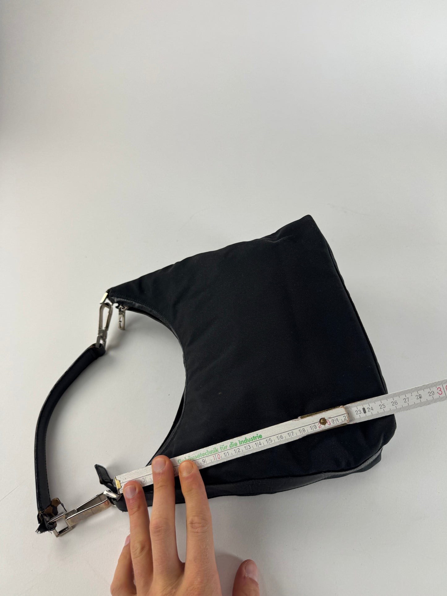 Vintage Gucci Canvas Leather Handbag Black