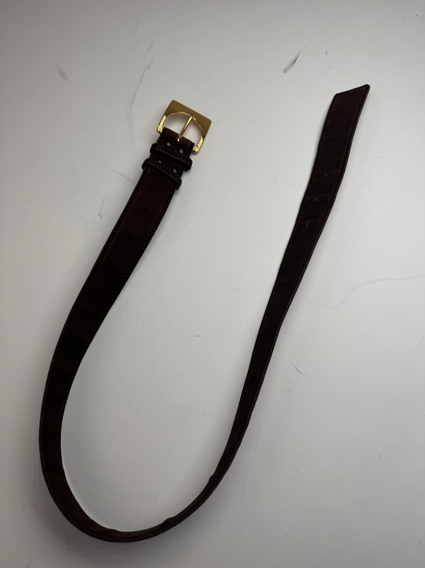 Vintage Yves Saint Laurent Suede Leather Belt Brown