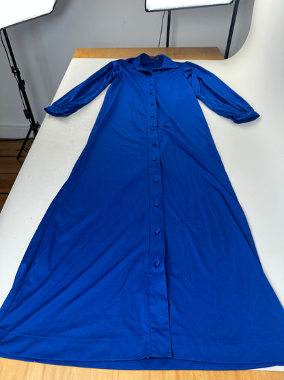 Vintage Yves Saint Laurent Bright Blue Dress c. 2000s XS