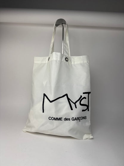 Sac cabas vintage Comme Des Garçons en polyester blanc noir