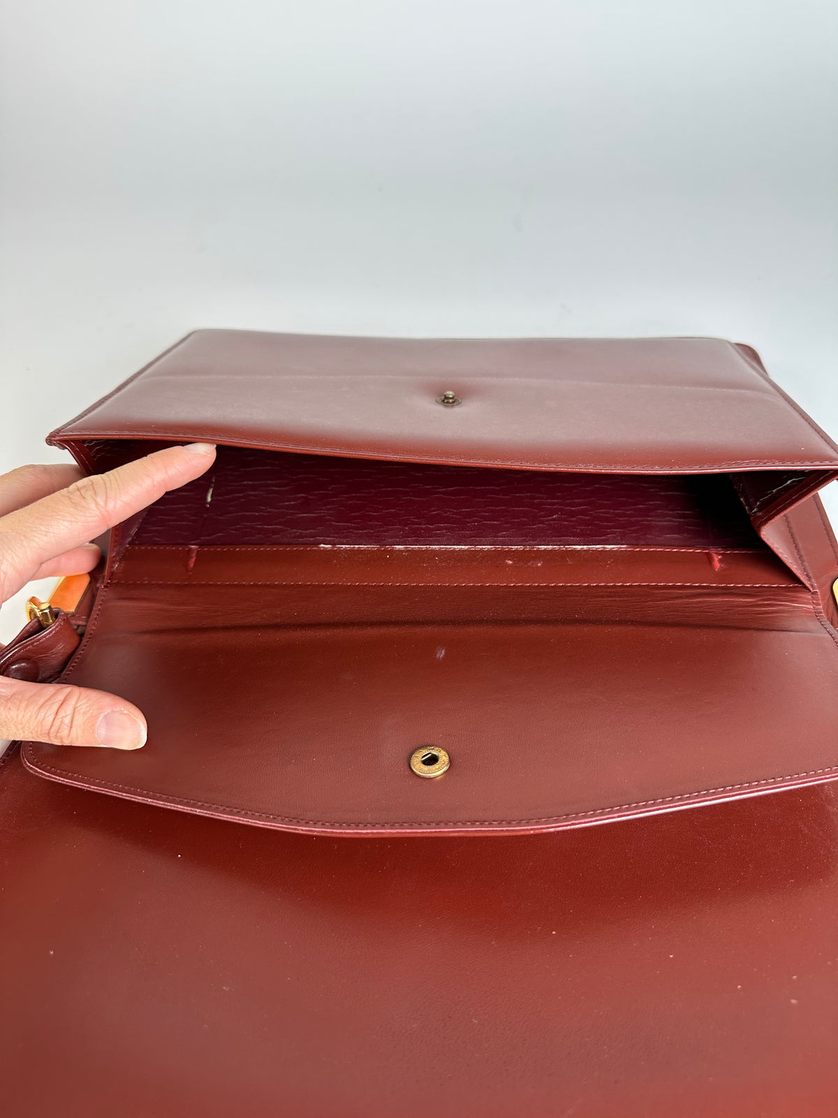 Vintage Cartier Must de Cartier Flap Crossbody Bag c. Late 1980s Burgundy