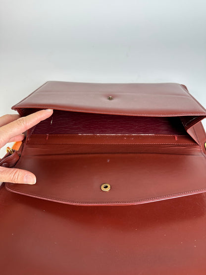 Vintage Cartier Must de Cartier Flap Crossbody Bag c. Late 1980s Burgundy