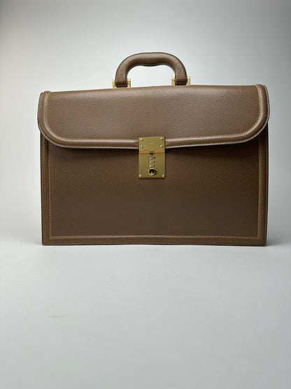 Vintage gucci leather briefcase brown