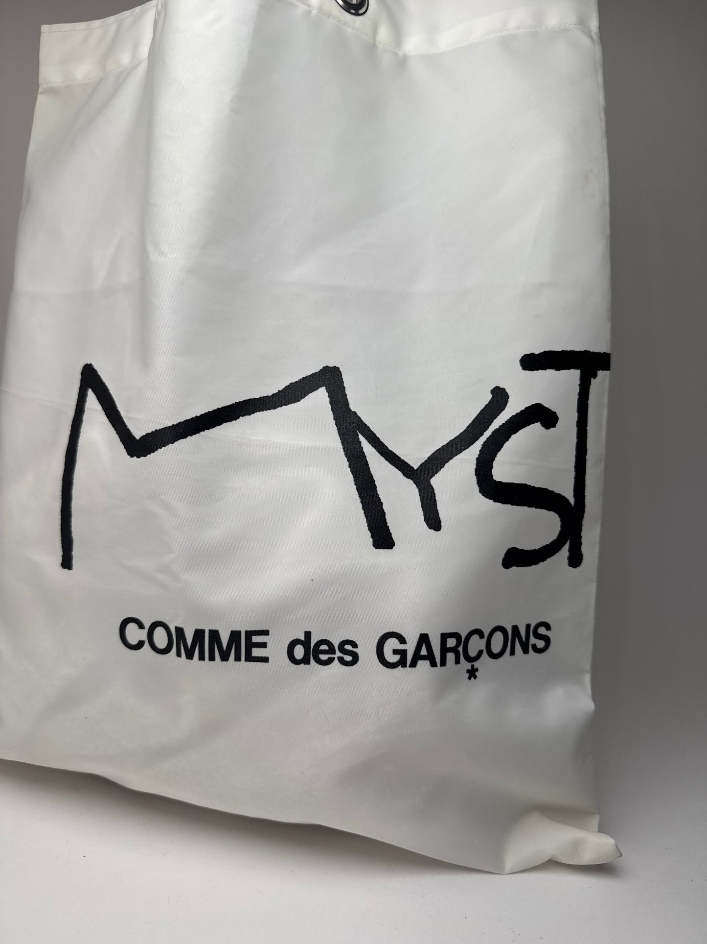 Sac cabas vintage Comme Des Garçons en polyester blanc noir