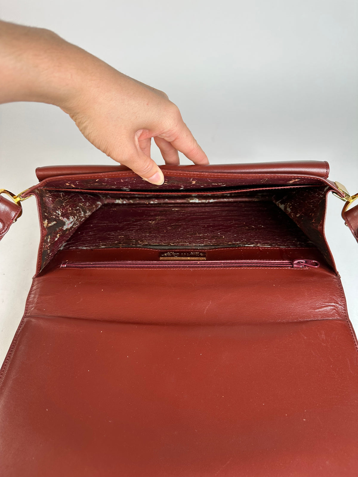 Vintage Cartier Must de Cartier Flap Crossbody Bag c. Late 1980s Burgundy