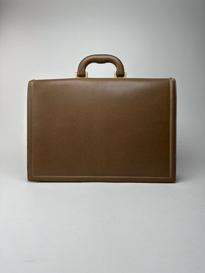 Vintage gucci leather briefcase brown
