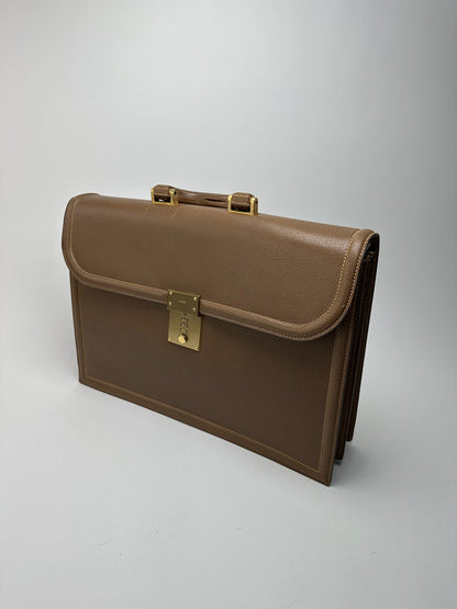 Vintage gucci leather briefcase brown