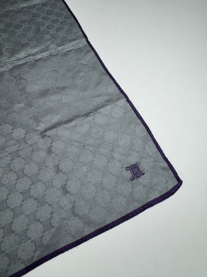Vintage Celine Monogram Scarf Silver Blue